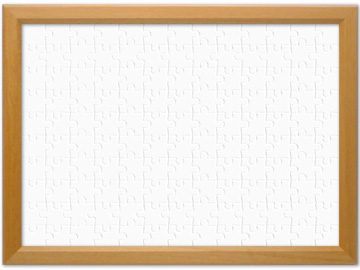 ホワイトパズル デカピース／ダブルサイズの木製フレーム入り全形