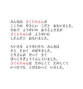 P20 みんなは　「主人公」が　こころのやさしいこだとおもいました。