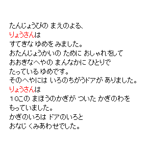 P8 たんじょうびの　まえのよる、・・・