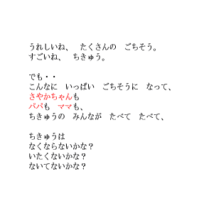 P20 うれしいね、たくさんの　ごちそう。すごいね、　ちきゅう。